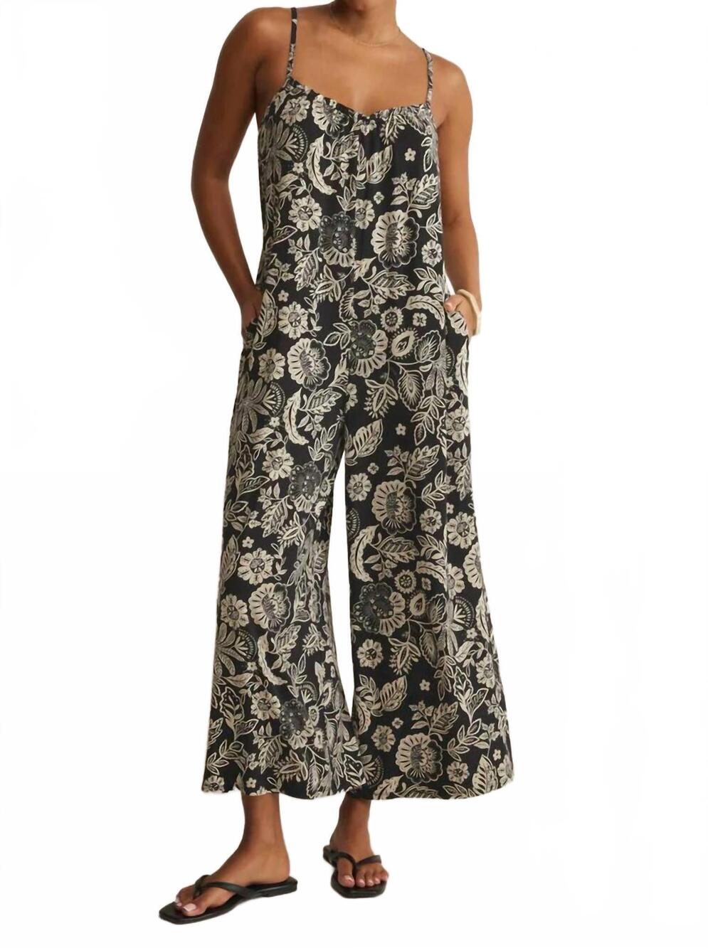 NEW Z SUPPLY day off luz wide leg jumpsuit in floral